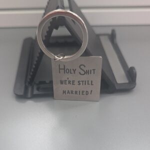 Silver Keychain with Engraved Message NWT